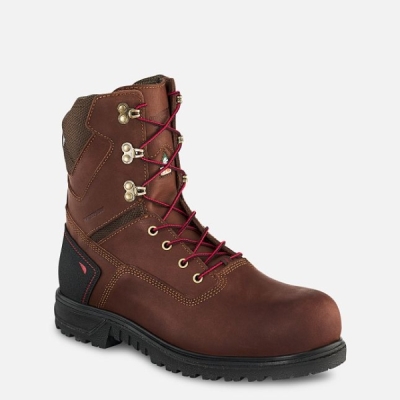 Men's Red Wing Brnr XP 8-inch Waterproof CSA Work Boots Brown | NZ3421PUY