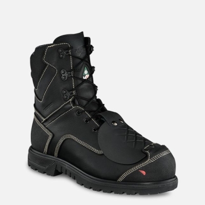 Men's Red Wing Brnr Xp 8-inch Waterproof, Metguard CSA Work Boots Black | NZ2501EOQ