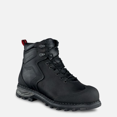 Men's Red Wing Burnside 6-inch Waterproof Shoes Black | NZ4761MGP