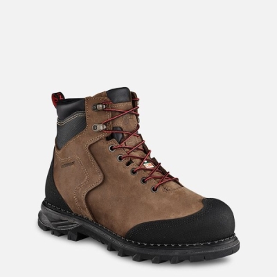 Men's Red Wing Burnside 6-inch Waterproof CSA Safety Shoes Brown | NZ9318DPK
