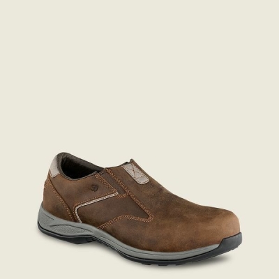 Men's Red Wing ComfortPro Soft Toe Slip-On Work Shoes Black | NZ9437TKF