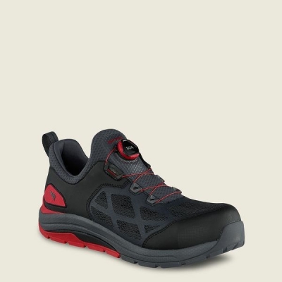 Men's Red Wing CoolTech Athletics Safety Toe Work Shoes Black / Red | NZ9610TEP