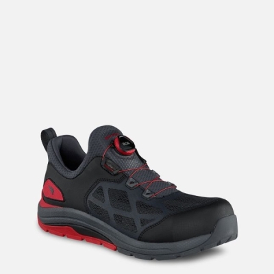 Men's Red Wing Cooltech™ Safety Toe Athletic Work Shoes Black / Red | NZ5471CMT