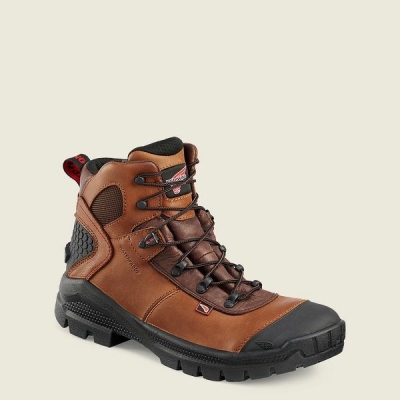 Men's Red Wing Crv 6-inch Waterproof Safety Toe Boot Work Boots Brown / Black | NZ4067DSW