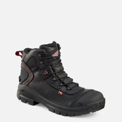 Men's Red Wing Crv™ 6-inch Waterproof Safety Shoes Black | NZ6547QJB