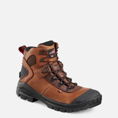 Men's Red Wing Crv™ 6-inch Waterproof Safety Shoes Brown | NZ8396QFO