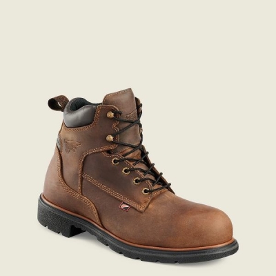 Men's Red Wing DynaForce 6-inch Safety Toe Boot Work Boots Brown | NZ8719JCP