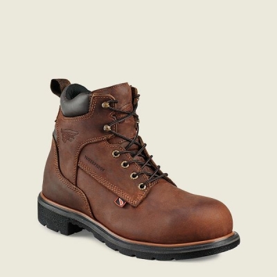 Men's Red Wing DynaForce 6-inch Waterproof Soft Toe Boot Work Boots Brown | NZ4682QZV