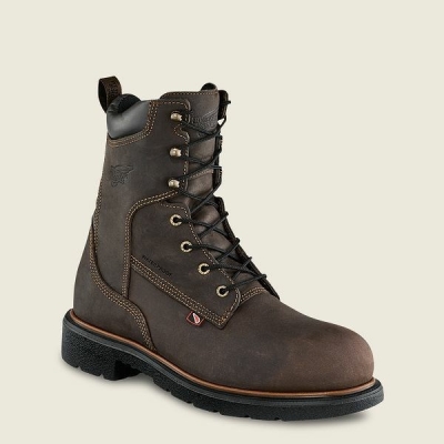 Men's Red Wing DynaForce 8-inch Insulated, Waterproof Safety Toe Boots Brown | NZ6971QMR