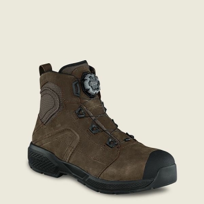 Men's Red Wing Exos Lite 6-inch Waterproof Safety Toe Boots Brown / Black | NZ1680IDL