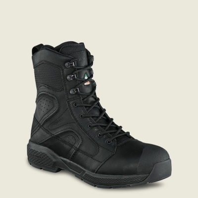 Men's Red Wing Exos Lite 8-inch Waterproof, CSA Safety Toe Boot Work Boots Black | NZ4379HPW