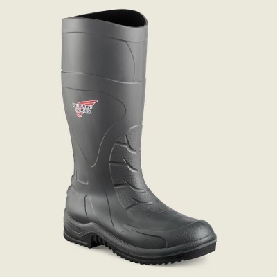 Men's Red Wing InJex 17-Inch Waterproof Safety Toe Pull-On Boot Work Boots Black | NZ5892ZHY