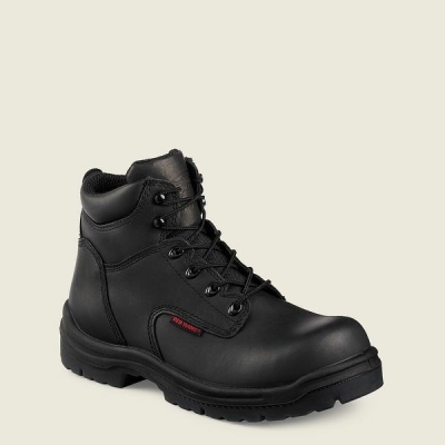 Men's Red Wing King Toe 6-inch Safety Toe Boot Work Boots Black | NZ4058ULK