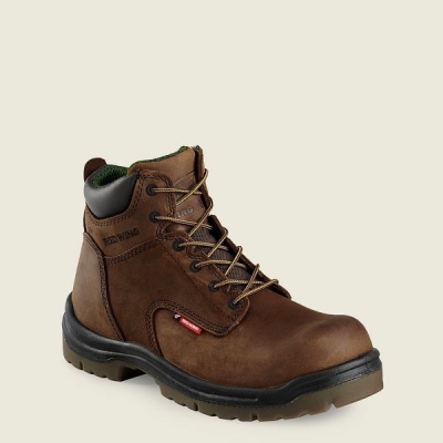 Men's Red Wing King Toe 6-inch Safety Toe Boot Work Boots Brown | NZ5369USE