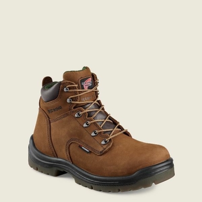 Men's Red Wing King Toe 6-inch Waterproof Safety Toe Boot Work Boots Brown | NZ0473OYV