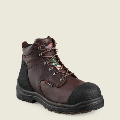 Men's Red Wing King Toe 6-inch Waterproof CSA Safety Toe Boots Brown / Black | NZ1453UHV