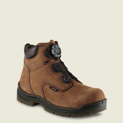 Men's Red Wing King Toe 6-inch Waterproof Safety Toe Boots Brown | NZ3247TUY