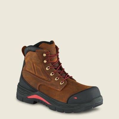 Men's Red Wing King Toe ADC 6-inch Waterproof Safety Toe Boots Brown / Black | NZ3290VNT