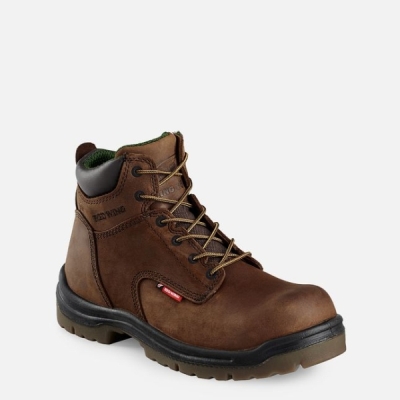 Men's Red Wing King Toe® 6-inch Safety Shoes Brown | NZ9420YGN