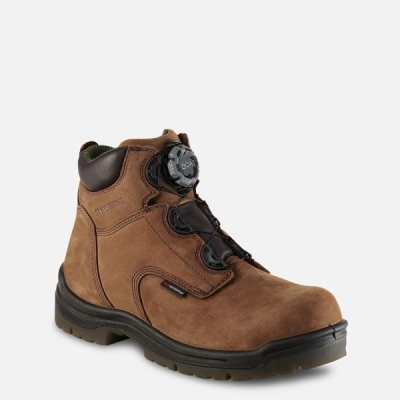 Men's Red Wing King Toe® 6-inch Waterproof Work Boots Brown | NZ4908POA