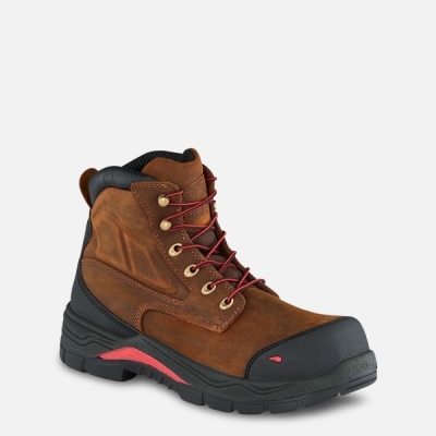 Men's Red Wing King Toe® Adc 6-inch Waterproof Shoes Brown | NZ0813PIV