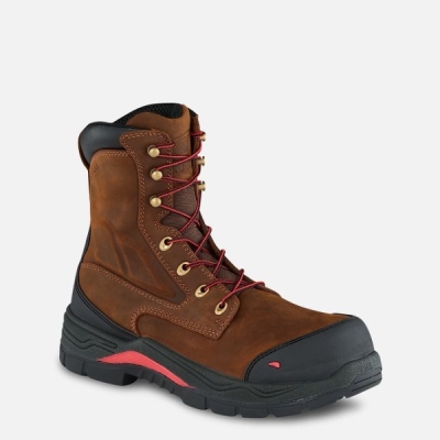 Men's Red Wing King Toe® Adc 8-inch Waterproof Work Boots Brown | NZ3180SQV