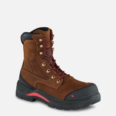 Men's Red Wing King Toe® Adc 8-inch Waterproof Shoes Brown | NZ4860AQC