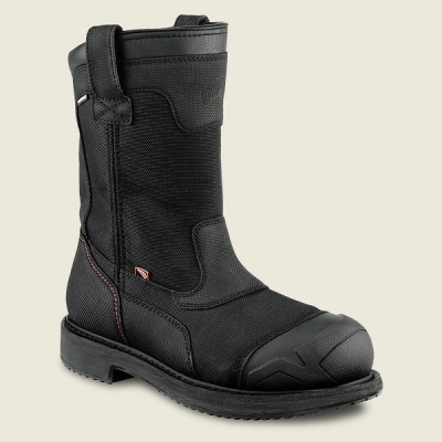 Men's Red Wing MaxBond 10-inch Waterproof Safety Toe Pull-On Boot Work Boots Black | NZ0789AQK