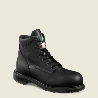 Men's Red Wing SuperSole 2.0 6-inch CSA Safety Toe Boots Black | NZ4903QJB