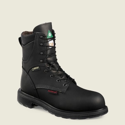 Men's Red Wing SuperSole 2.0 8-inch Insulated, Waterproof CSA Safety Toe Boots Black | NZ2735RHV