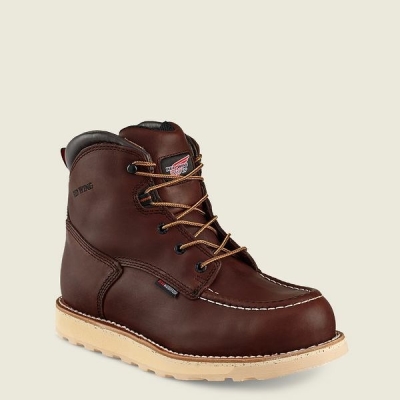 Men's Red Wing Traction Tred 6-inch Waterproof Safety Toe Boot Work Boots Brown | NZ0341FJH