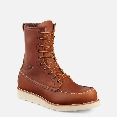 Men's Red Wing Traction Tred 8-inch Work Boots Brown | NZ3692NIR