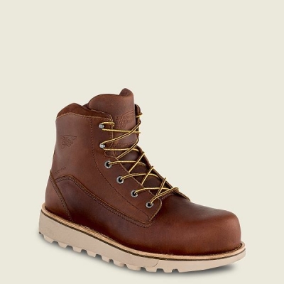 Men's Red Wing Traction Tred Lite 6-inch Waterproof Safety Toe Boots Brown | NZ0216KPD