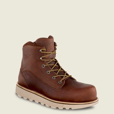 Men's Red Wing Traction Tred Lite 6-inch Waterproof Safety Toe Boot Work Boots Brown | NZ5803PAS