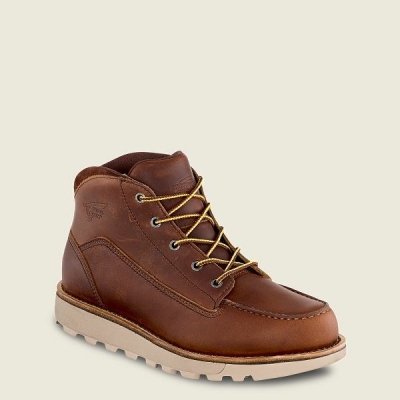 Men's Red Wing Traction Tred Lite Waterproof Soft Toe Chukka Work Boots Brown | NZ9738TGM
