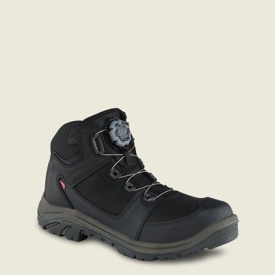 Men's Red Wing Tradesman 5-inch Waterproof Safety Toe Hiking Boots Black | NZ6178TAO