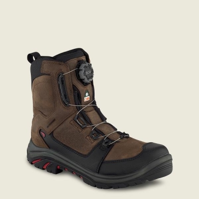 Men's Red Wing Tradesman 8-inch BOA,Waterproof, CSA Safety Toe Boot Work Boots Black / Brown | NZ8541GUP
