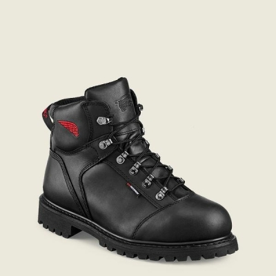 Men's Red Wing TruWelt 6-inch Waterproof Safety Toe Boot Work Boots Black | NZ4583PUA