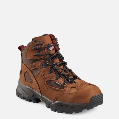 Men's Red Wing Truhiker 6-inch Waterproof Hiker Safety Shoes Brown | NZ8704VBQ
