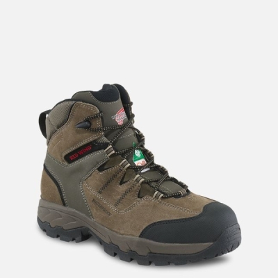 Men's Red Wing Truhiker 6-inch Waterproof CSA Hiker Safety Shoes Grey | NZ9417UMB