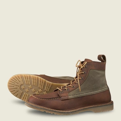 Men's Red Wing Weekender Canvas Moc 6-Inch Boot Heritage Boots Brown | NZ6234QYB