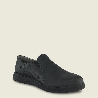 Men's Red Wing Zero-G Lite Safety Toe Slip-On Work Shoes Black | NZ9806KTN