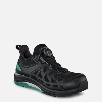 Women's Red Wing Cooltech™ Athletics Safety Toe Work Shoes Black / Turquoise | NZ0752KOY