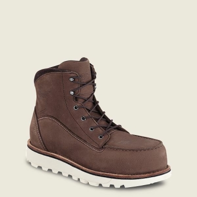 Women's Red Wing Traction Tred Lite 6-inch Waterproof Safety Toe Boot Work Boots Brown / White | NZ6185OXH
