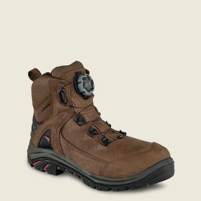 Women's Red Wing Tradeswoman 6-inch Waterproof Safety Toe Boot Work Boots Brown | NZ6752FEA